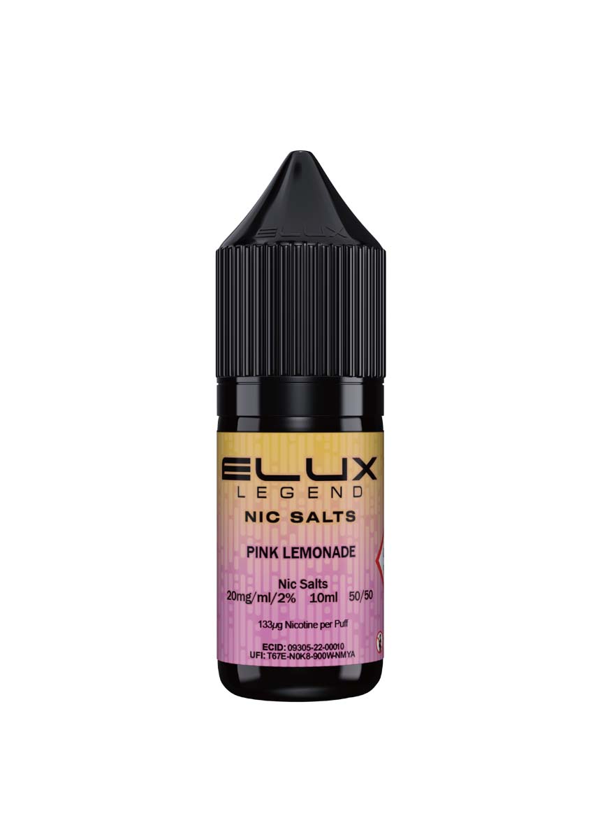 Wholesale ELUX Legend Nic Salt Pink Lemonade Flavour (Single 10ml Bottle of Vape Liquid)