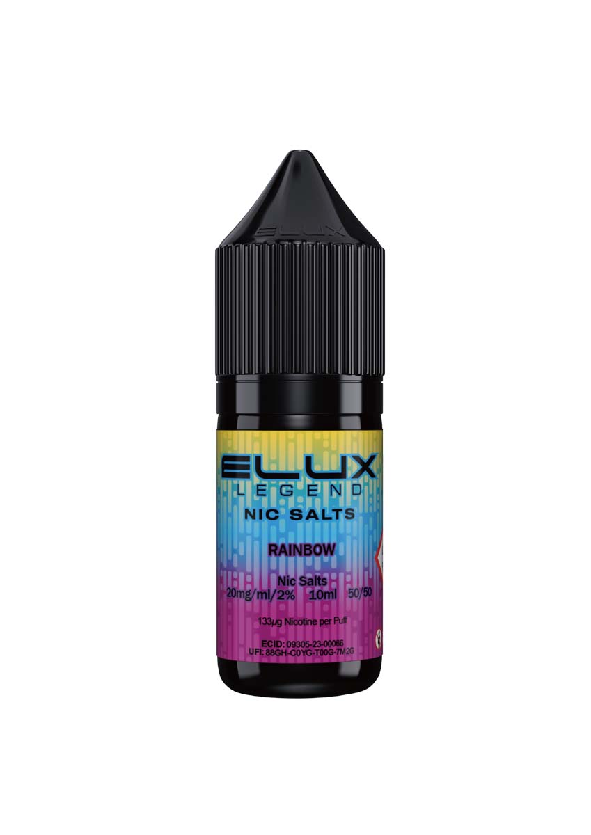 Wholesale ELUX Legend Nic Salt Rainbow Flavour (Single 10ml Bottle of Vape Liquid)