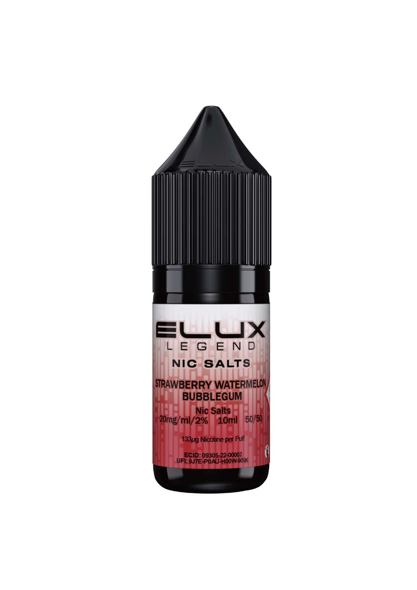 Wholesale ELUX Legend Nic Salt Strawberry Watermelon Bubblegum Flavour (Single 10ml Bottle of Vape Liquid)