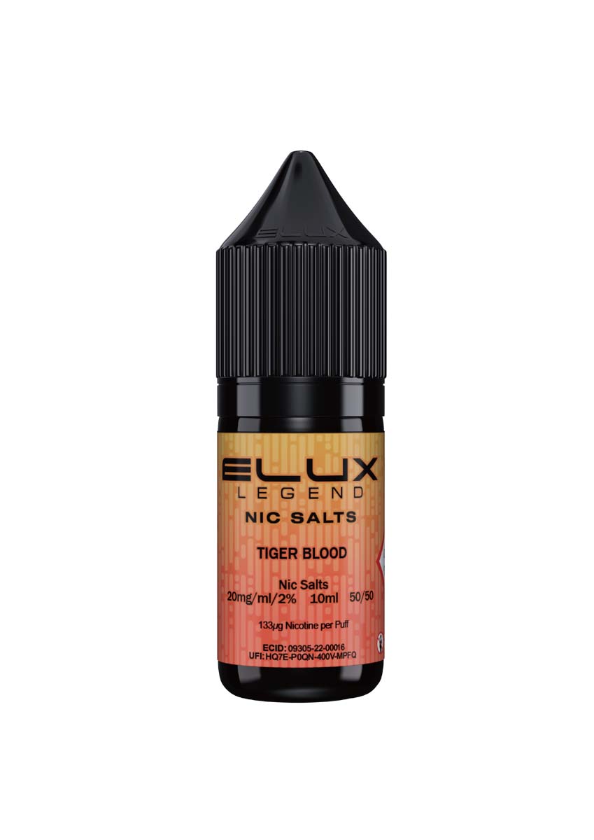 Wholesale ELUX Legend Nic Salt Tiger Blood Flavour (Single 10ml Bottle of Vape Liquid)