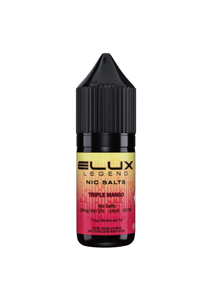 Wholesale ELUX Legend Nic Salt Triple Mango Flavour (Single 10ml Bottle of Vape Liquid)