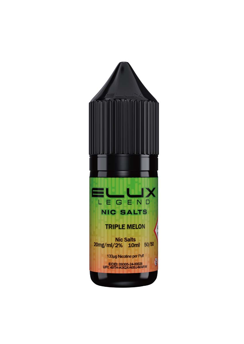 Wholesale ELUX Legend Nic Salt Triple Melon Flavour (Single 10ml Bottle of Vape Liquid)