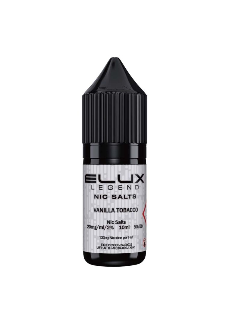 Wholesale ELUX Legend Nic Salt Vanilla Tobacco Flavour (Single 10ml Bottle of Vape Liquid)