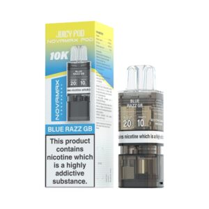 Blue Razz Juicy Pod Novamax 10K Refill Pod Cartridges