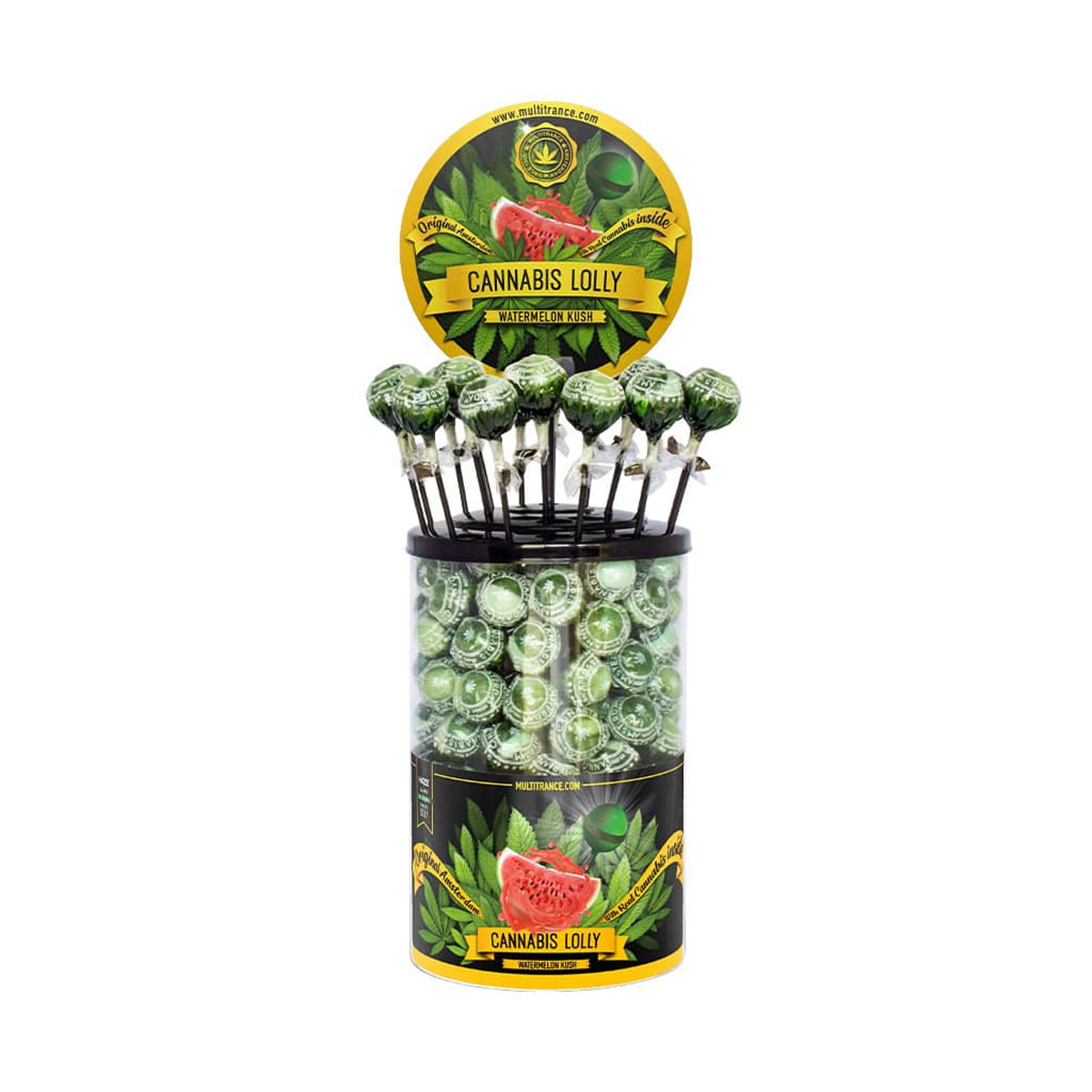 multitrance cannabis lollipops 100pcs cdu watermelon kush