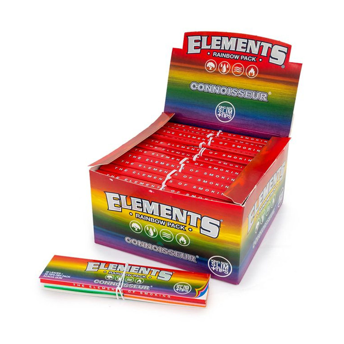 Elements Connoisseur Rainbow Pack - King Size Papers + Tips