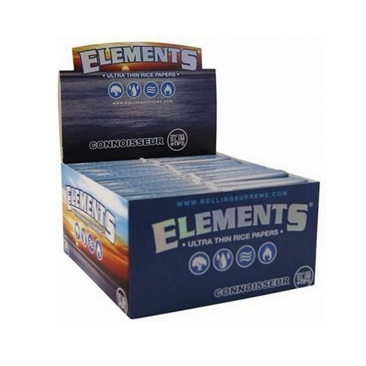 Elements Connoisseur Ultra Thin Papers - King Size Papers + Tips