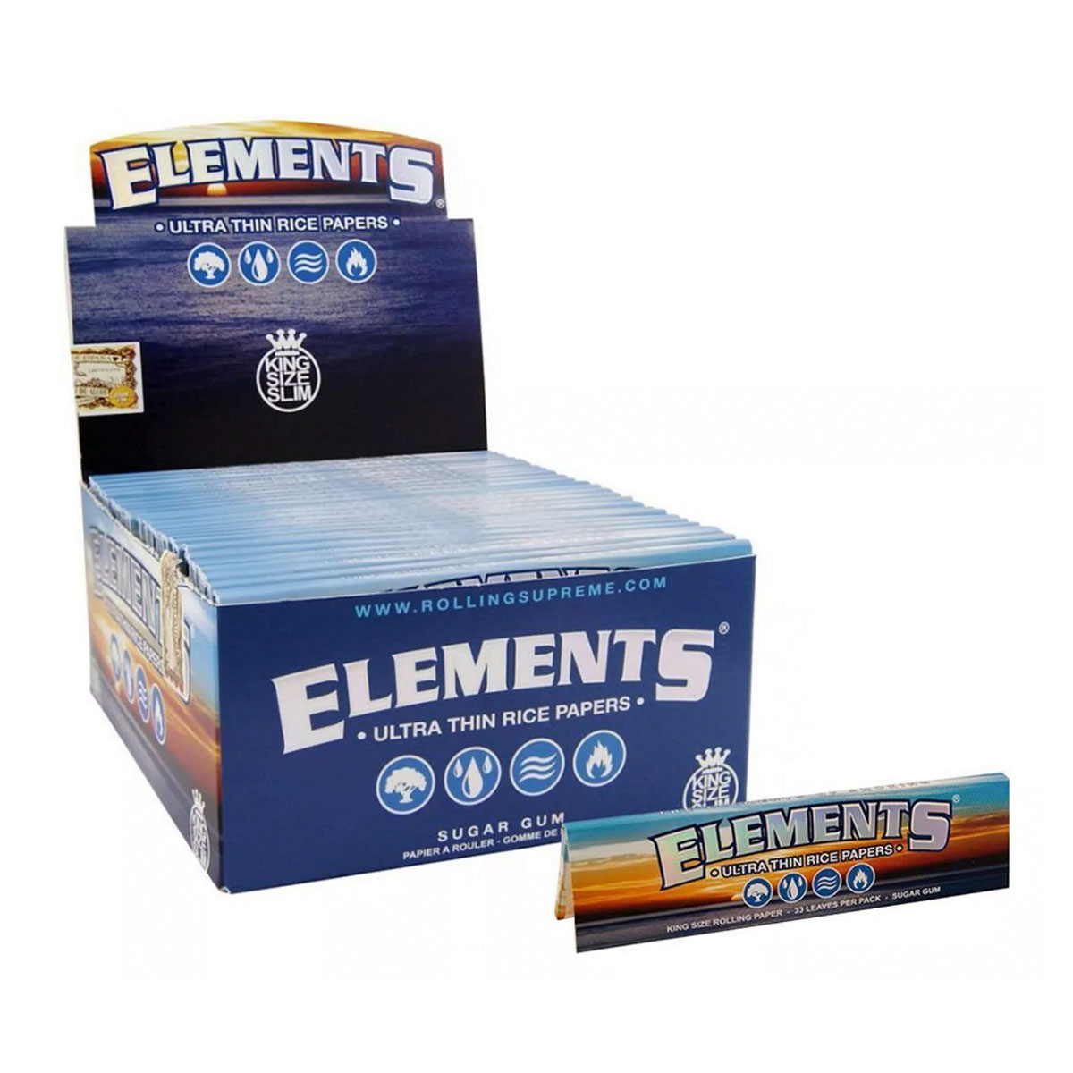 Elements Ultra Thin Rice Papers - King Size Papers