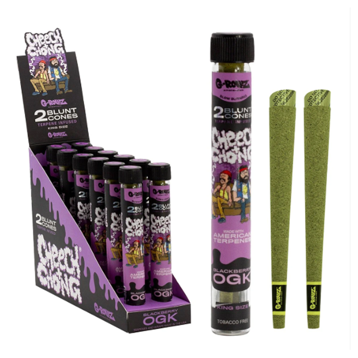 G-ROLLZ Terpene-Infused Blunt Cones 2-Pack (12 Pk) blackberry ogk