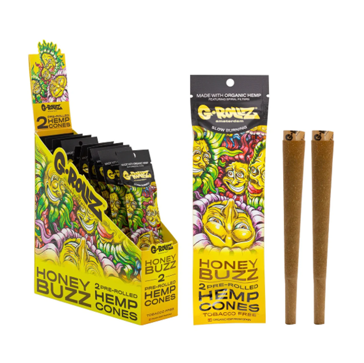 G-Rollz Terpene-Infused Pre-Rolled Hemp Cones 2-Pack (12 Pk) honey buzz