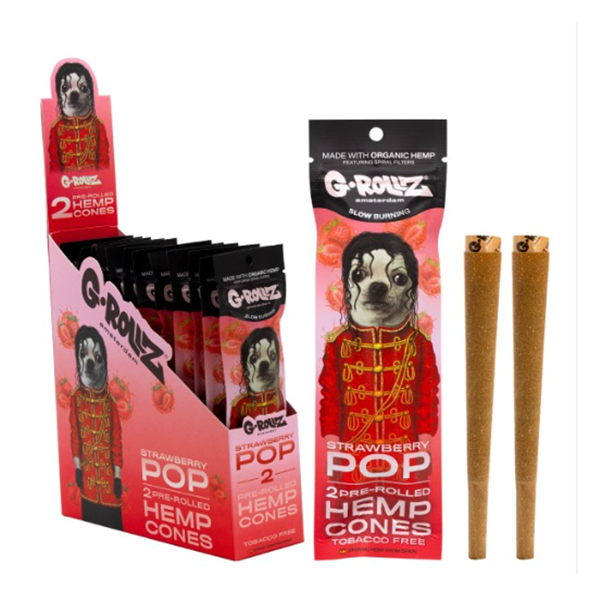 G-Rollz Terpene-Infused Pre-Rolled Hemp Cones 2-Pack (12 Pk) strawberry pop