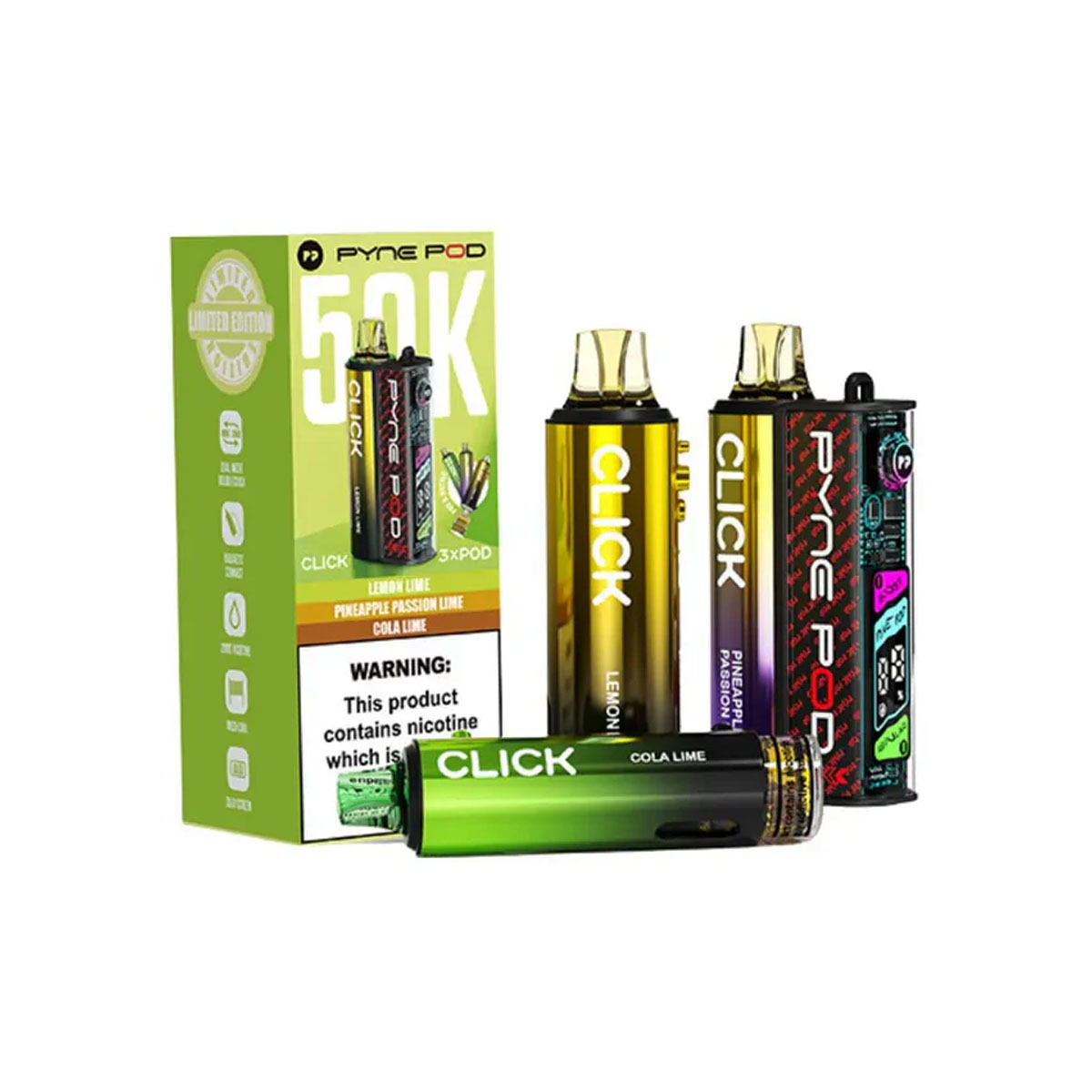 Lime Edition Pyne Pod Click 50K Vape Pod Kits