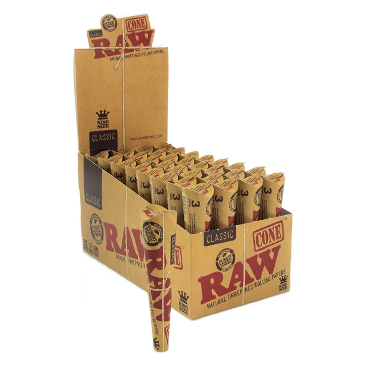 RAW Classic Ethereal King Size Cone 3 Packs (32 Pack)