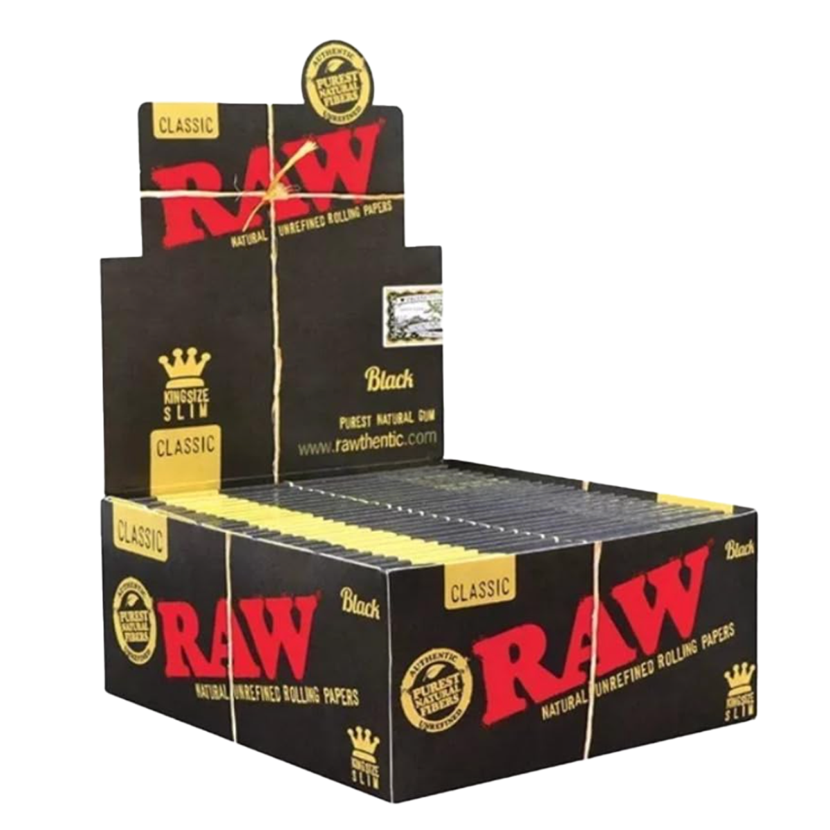 RAW Classic King Size Slim Papers Black 50 Pk