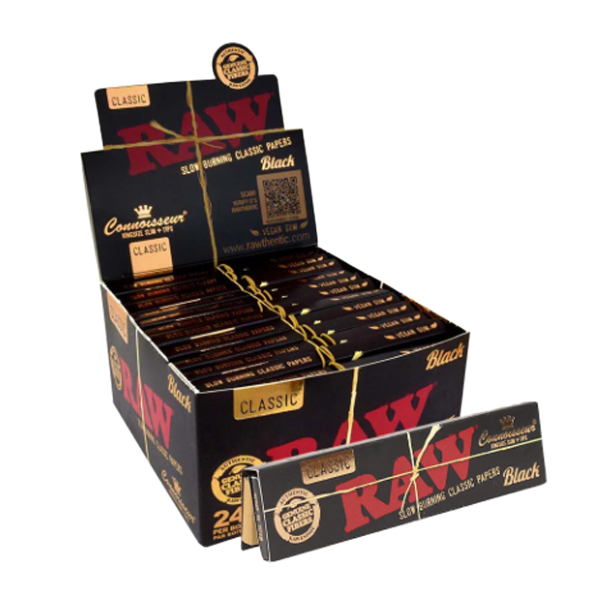 Raw Connoisseur King Slim Black 24 Pk