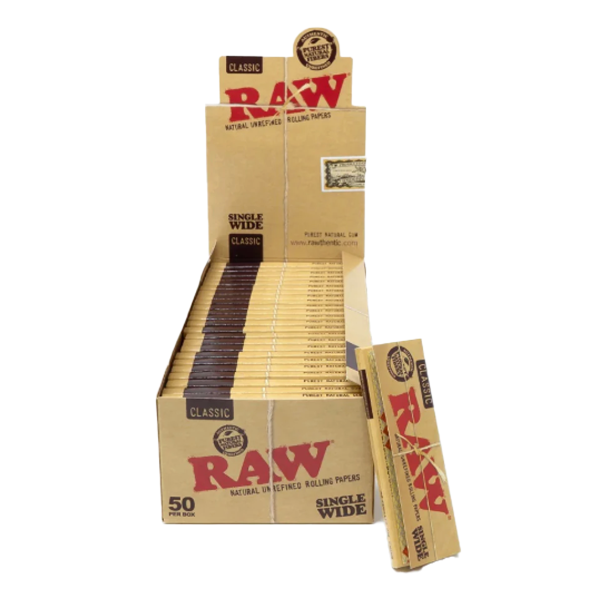 Raw Single Wide Standard Rolling Papers 50 Pk