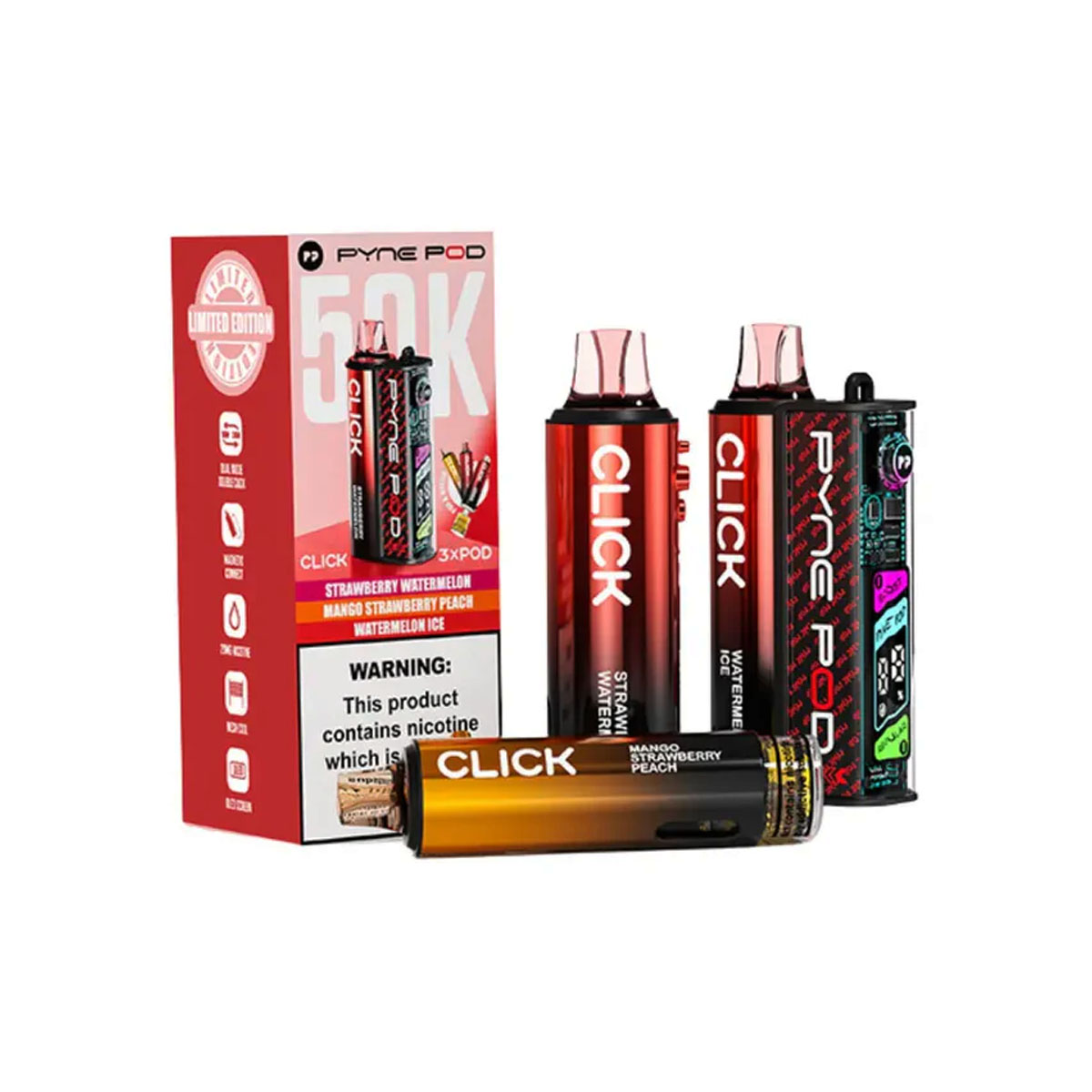 Red Edition Pyne Pod Click 50K Vape Pod Kits