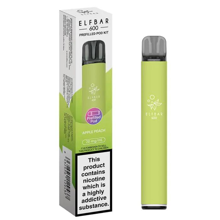 elf bar 600 prefilled pod kits apple peach