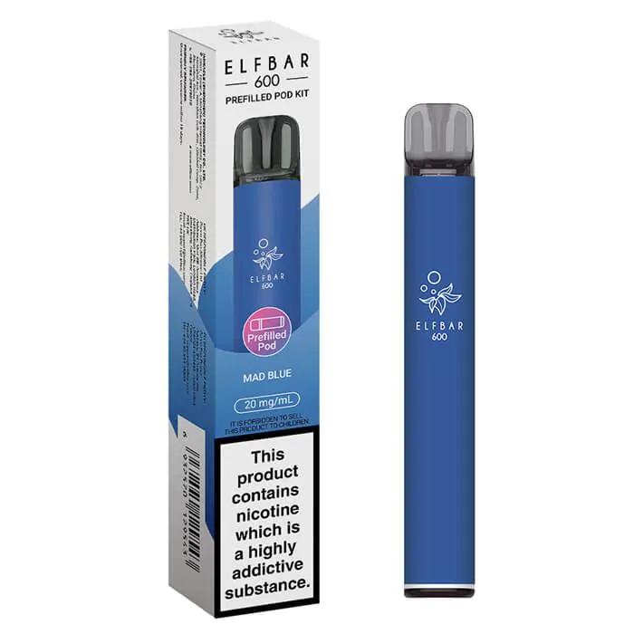 elf bar 600 prefilled pod kits mad blue